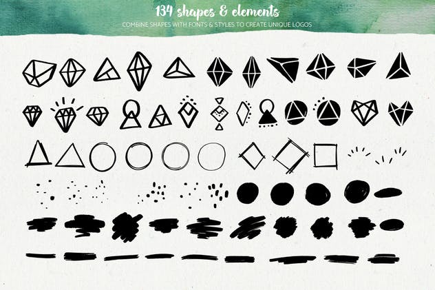 预制水彩设计风格品牌Logo设计模板集 Premade watercolor logo creator kit插图(8)