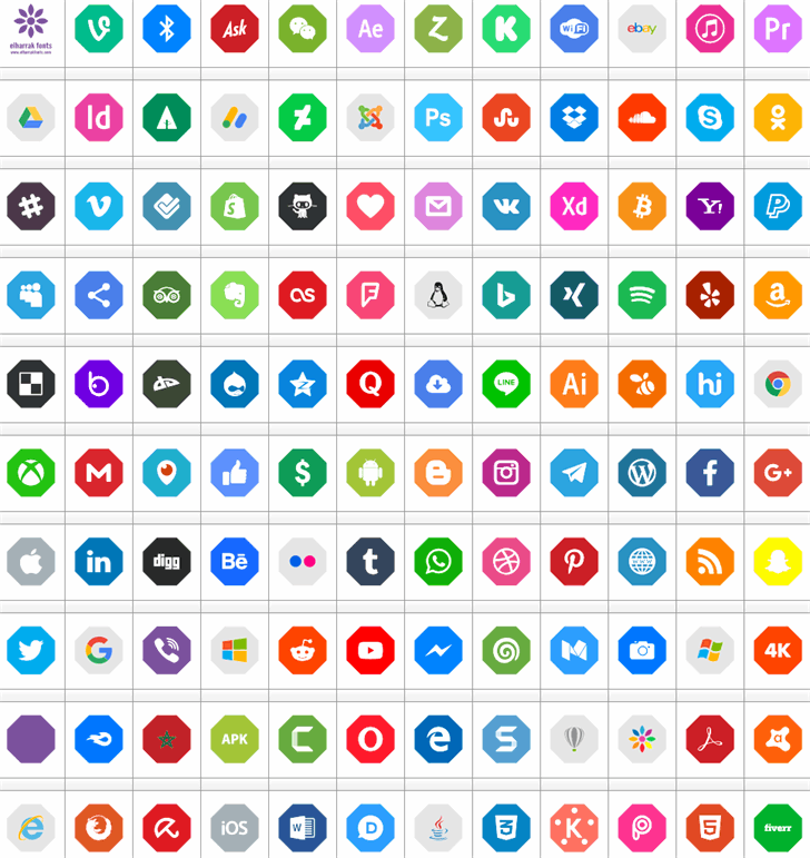 Font Social Media Color 2019 font插图