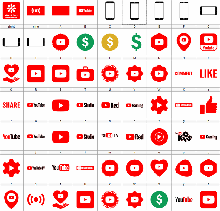Font YouTube Color font插图2 Font YouTube Color font插图2