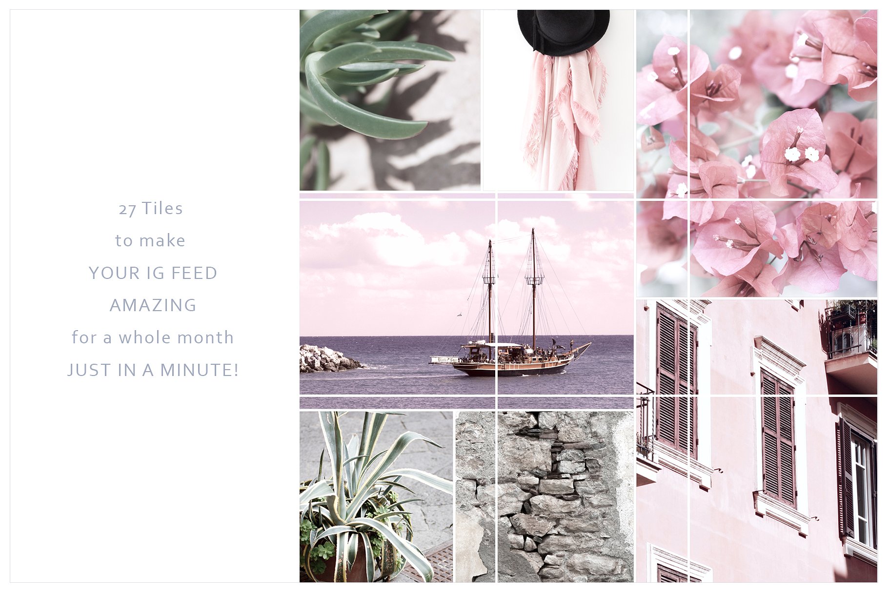 Instagram标题贴图设计素材包 Instagram Tiles Bundle #3插图(1)