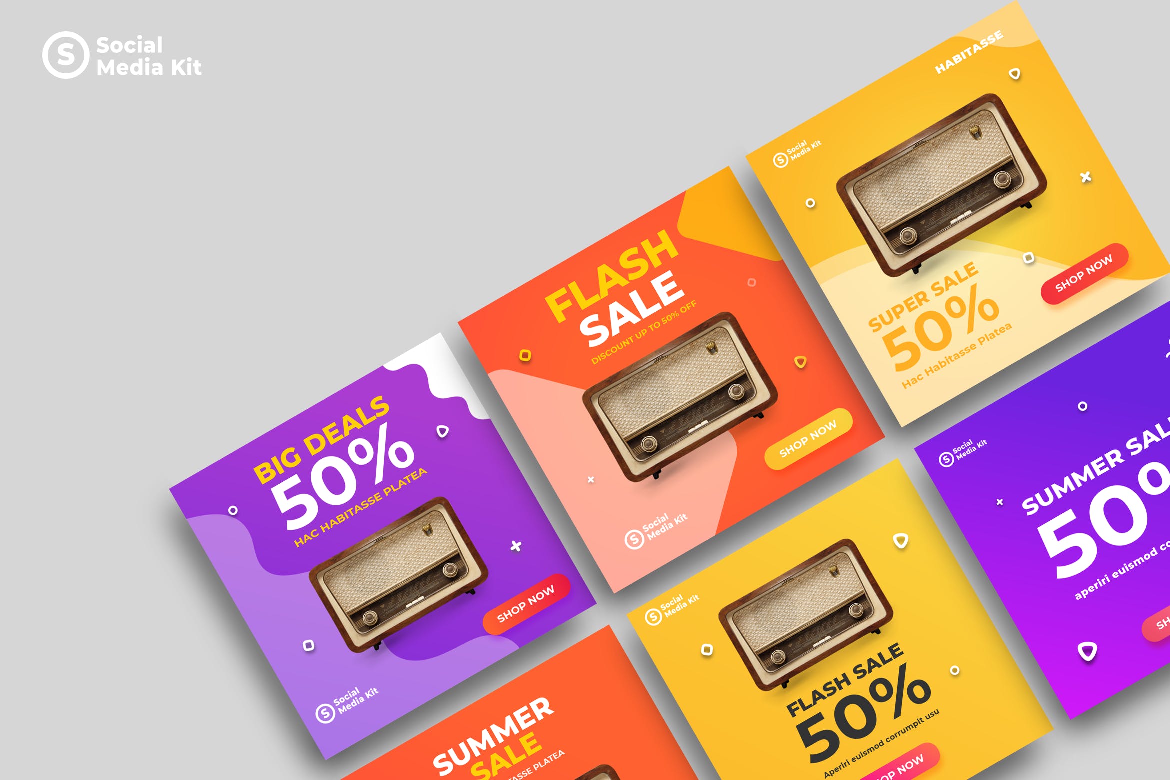 社交媒体单品促销广告设计模板素材库精选v5 Social Media Kit.05插图