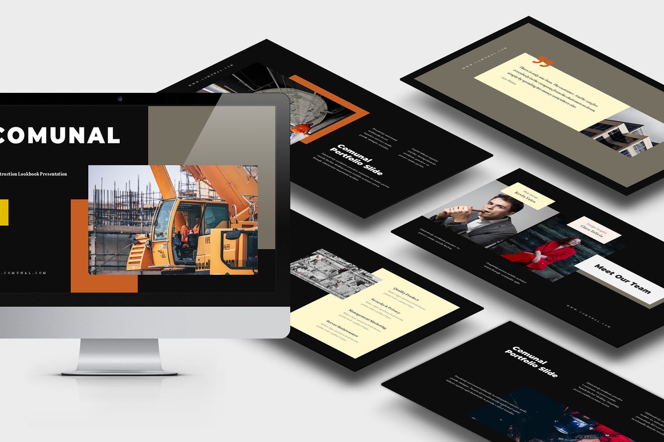 建筑与工程企业介绍/项目策划素材库精选PPT模板 Comunal : Construction & Engineering Powerpoint插图
