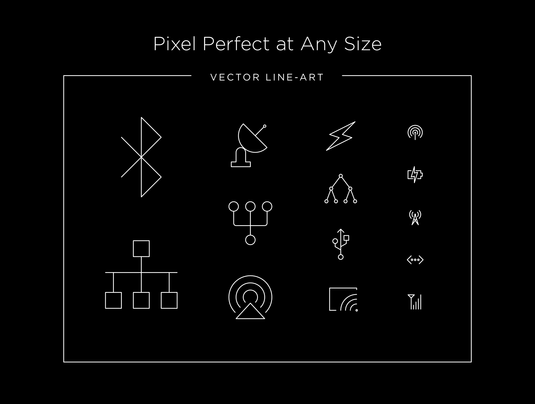 信号通讯连接和电池能量相关的图标套装下载[Ai]插图(1)