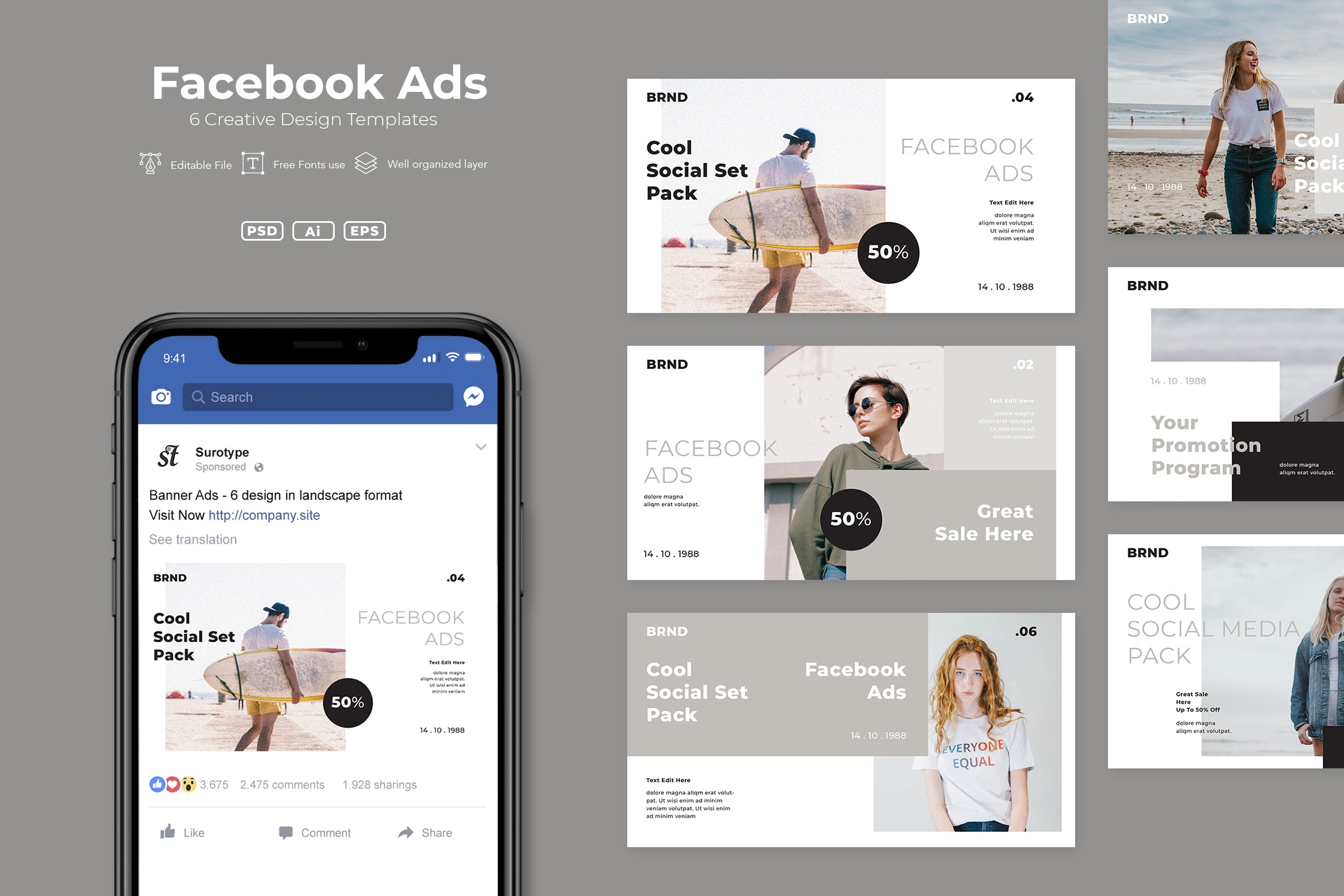 Facebook社交自媒体营销推广素材库精选广告模板v8 SRTP – Facebook Ads. v8插图