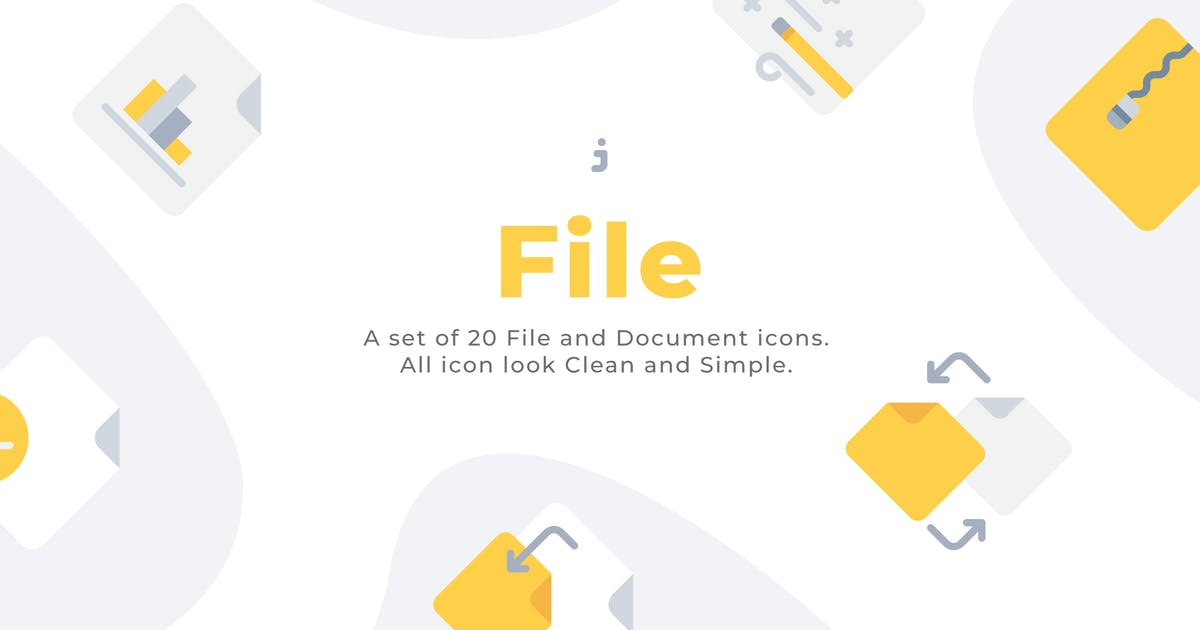 20枚文件和文档扁平化图标插图