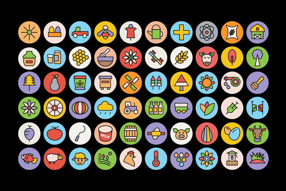 100+农业主题图标集 100+ Agriculture Icons Set插图(1)
