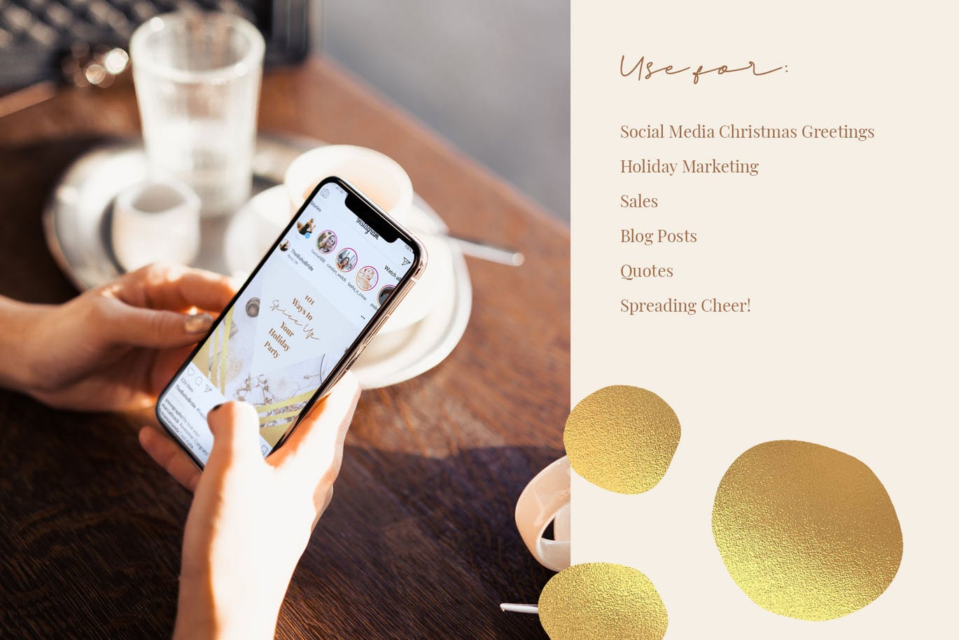 镶金元素Instagram社交设计模板素材库精选素材 Golden Rings插图(4)