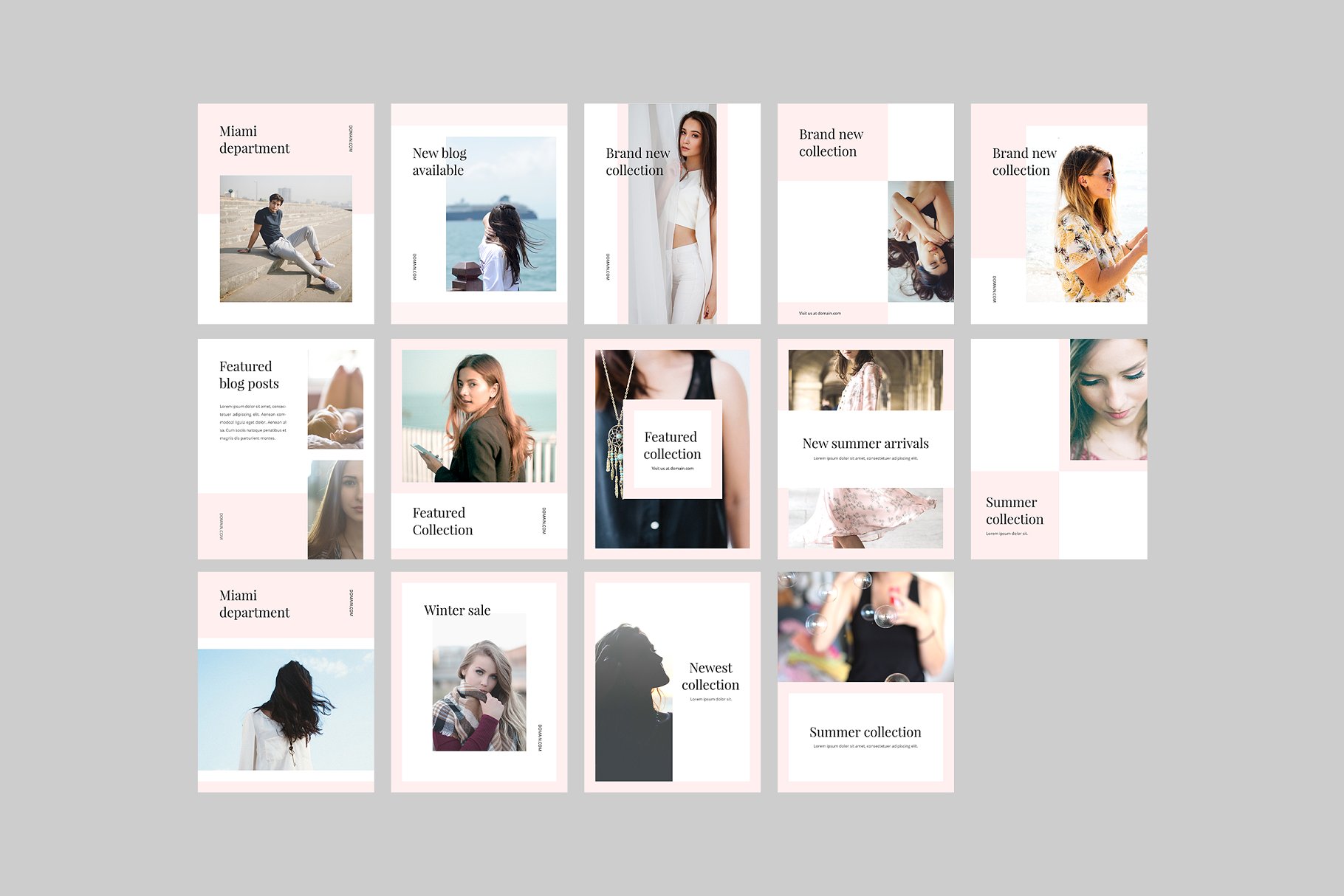 适合多个社交媒体平台的插图配图设计模板素材库精选 Miami Social Media Templates插图(7)