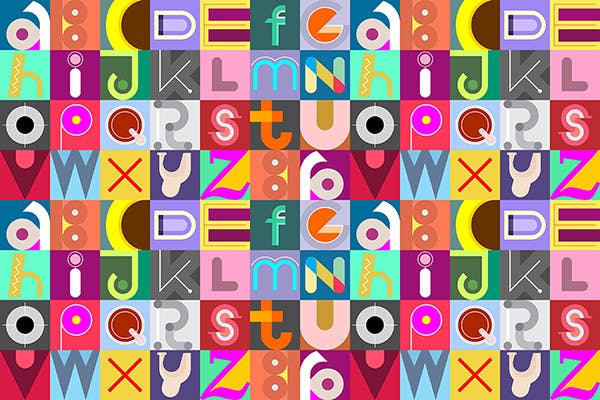 创意装饰英文字母矢量设计素材 Font Design & Seamless Background插图(1)