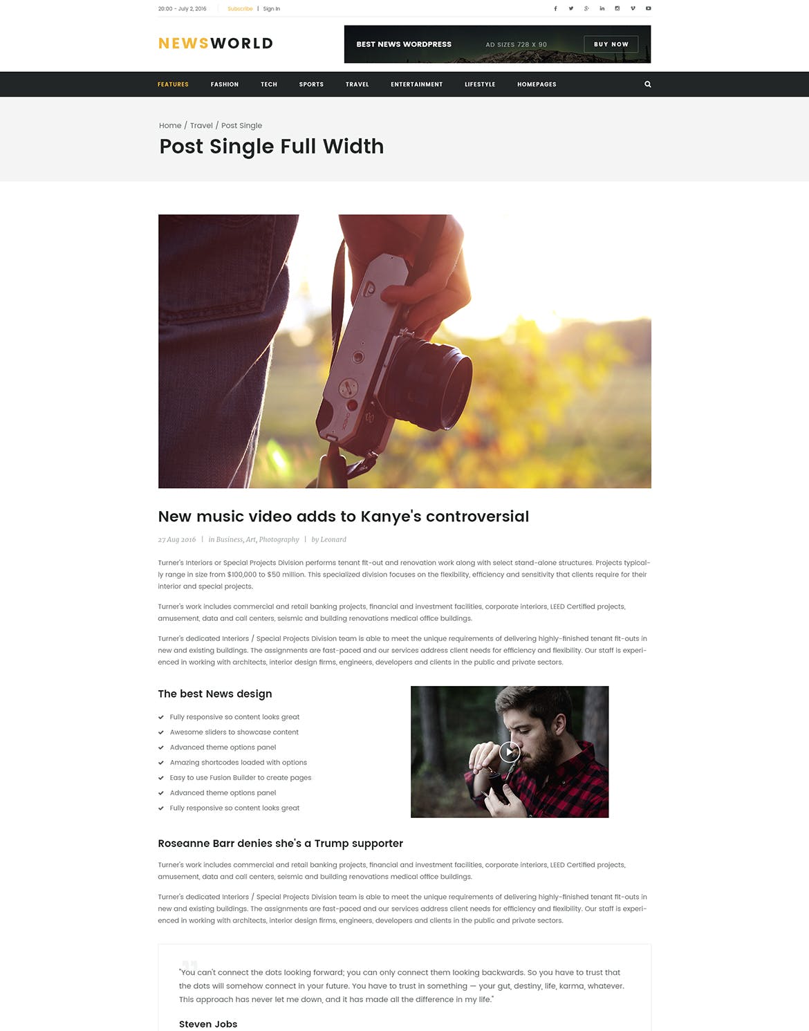 新闻资讯杂志类网站设计HTML模板素材库精选 Newsworld | Mutil-Concept Magazine HTML5 Template插图(11)