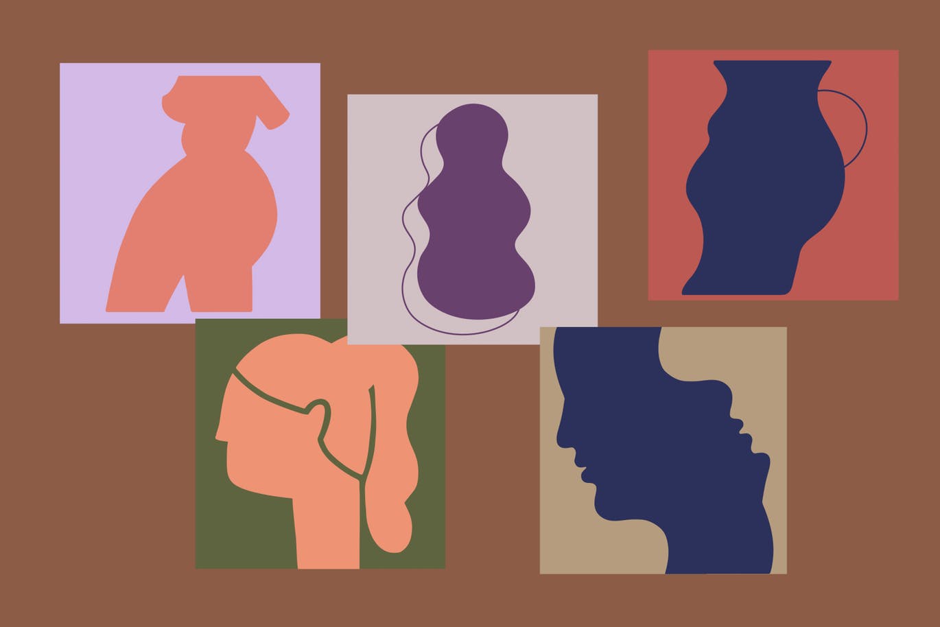 现代艺术剪影风格Instagram贴图设计PSD模板素材库精选 Modern shape photo mask for Insta插图(1)