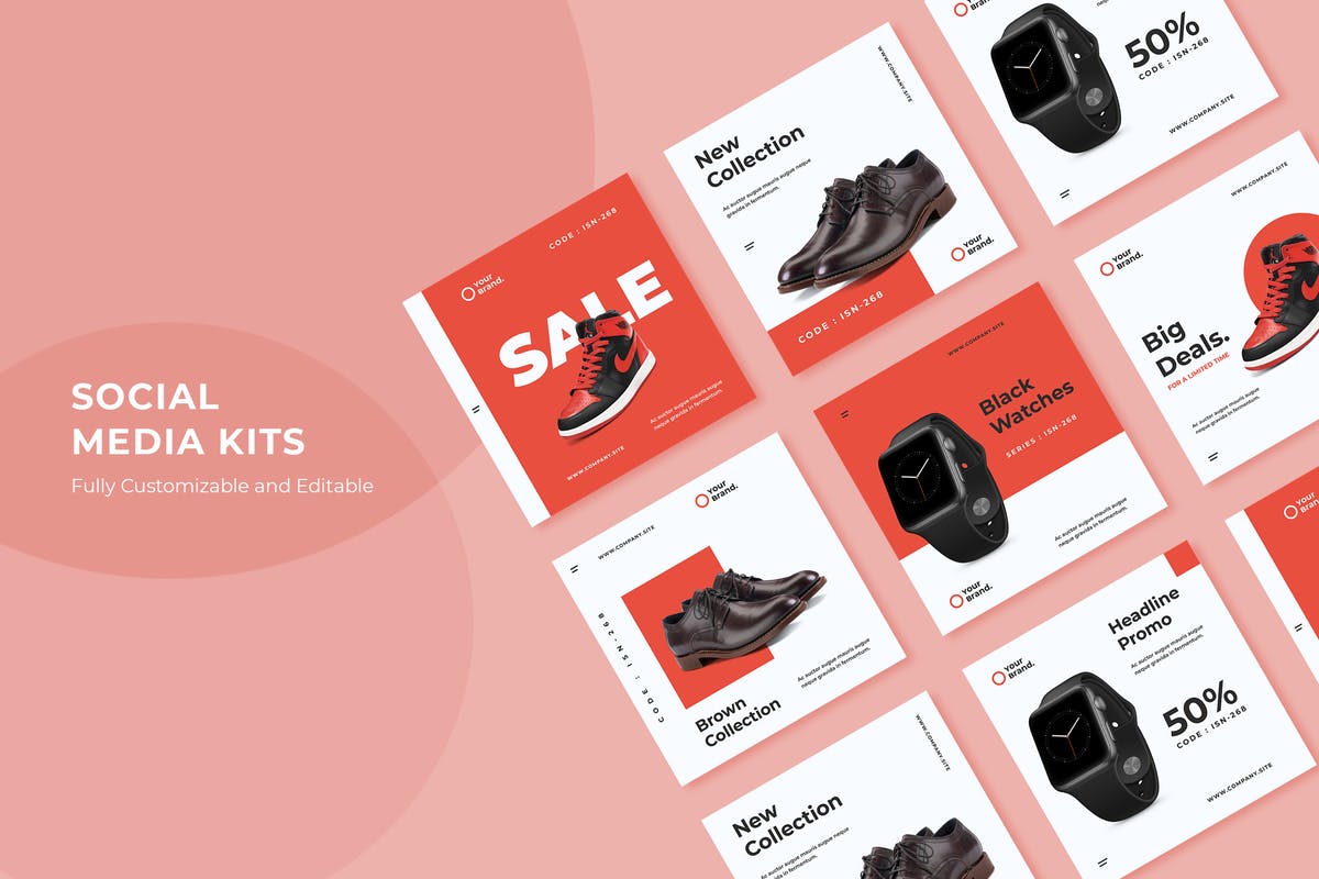 品牌电商单品社交促销广告Banner图设计模板 ADL Social Media Kit.21插图