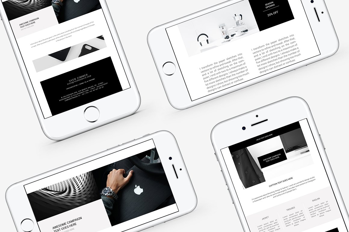 简约 EDM 设计模板 Clean E-newsletter Pack插图(10)