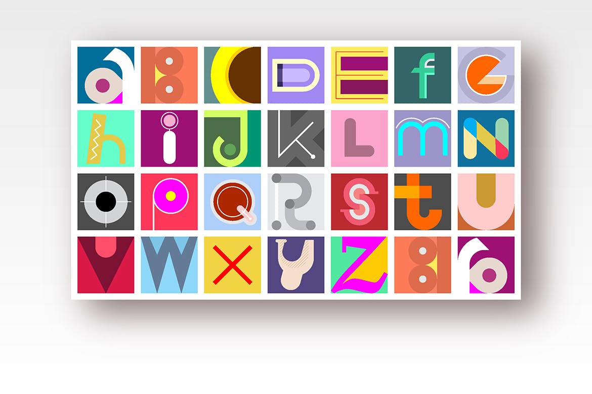 创意装饰英文字母矢量设计素材 Font Design & Seamless Background插图