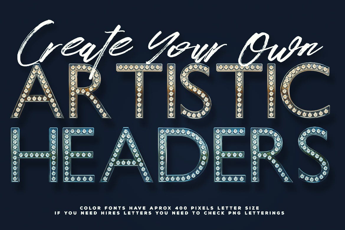 闪亮灯箱颜色效果英文设计字体下载插图(3)