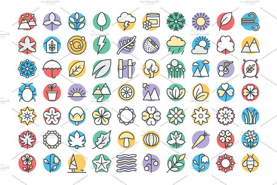 125+大自然气候相关创意矢量图标 125+ Nature Vector Icons插图(1)