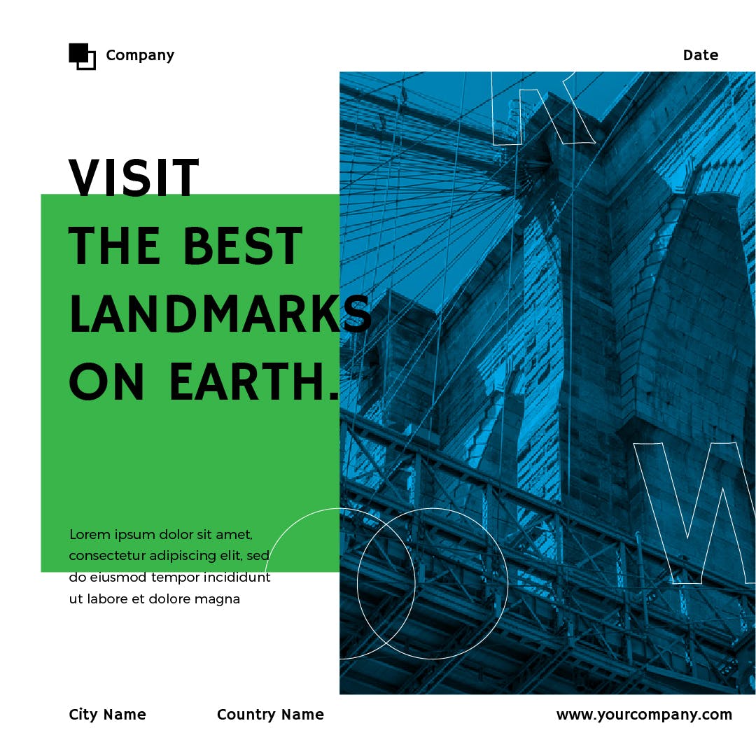 地标建筑宣传社交媒体Banner图设计模板素材库精选 Landmark Social Media Banners插图(9)