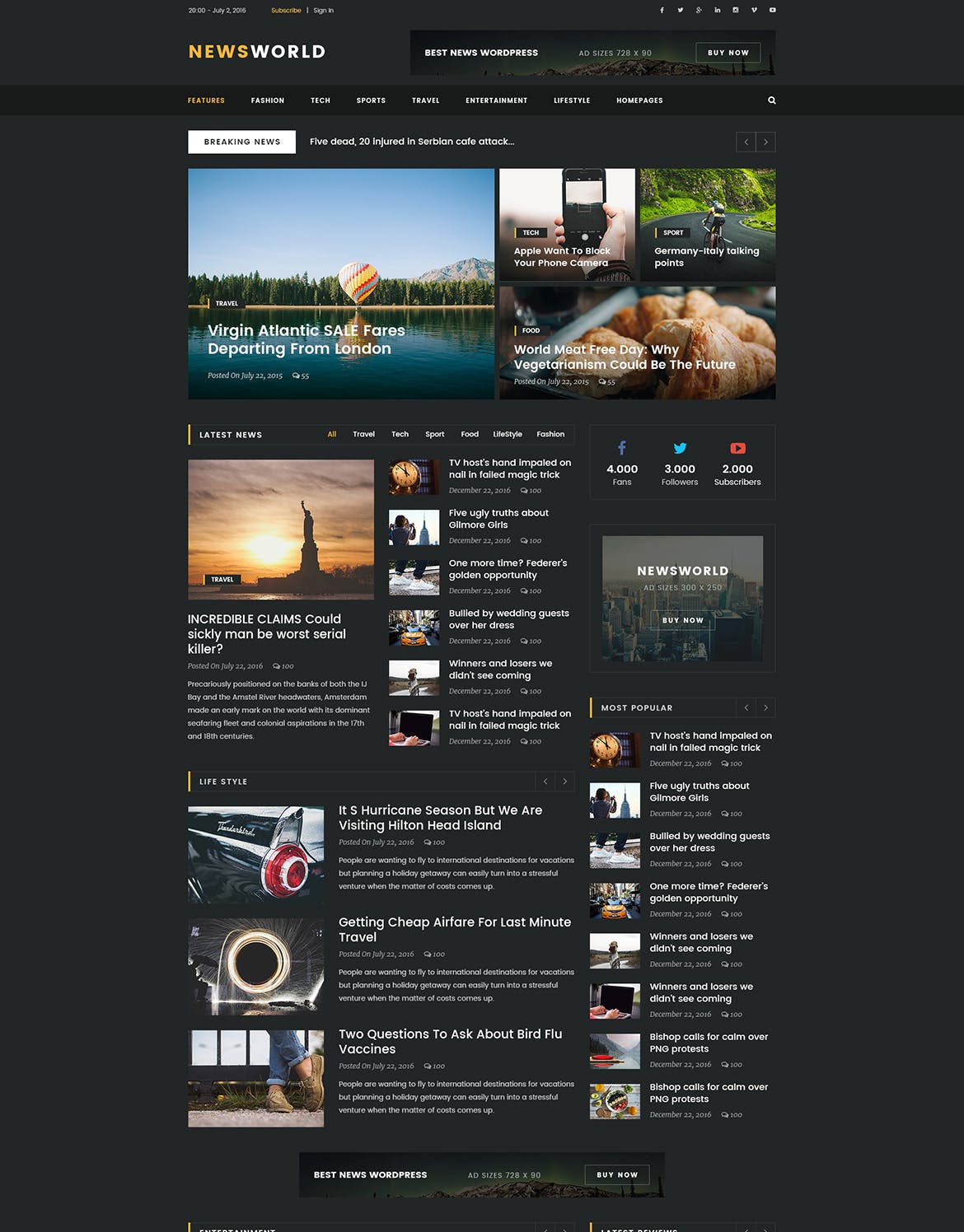 新闻资讯杂志类网站设计HTML模板素材库精选 Newsworld | Mutil-Concept Magazine HTML5 Template插图(4)