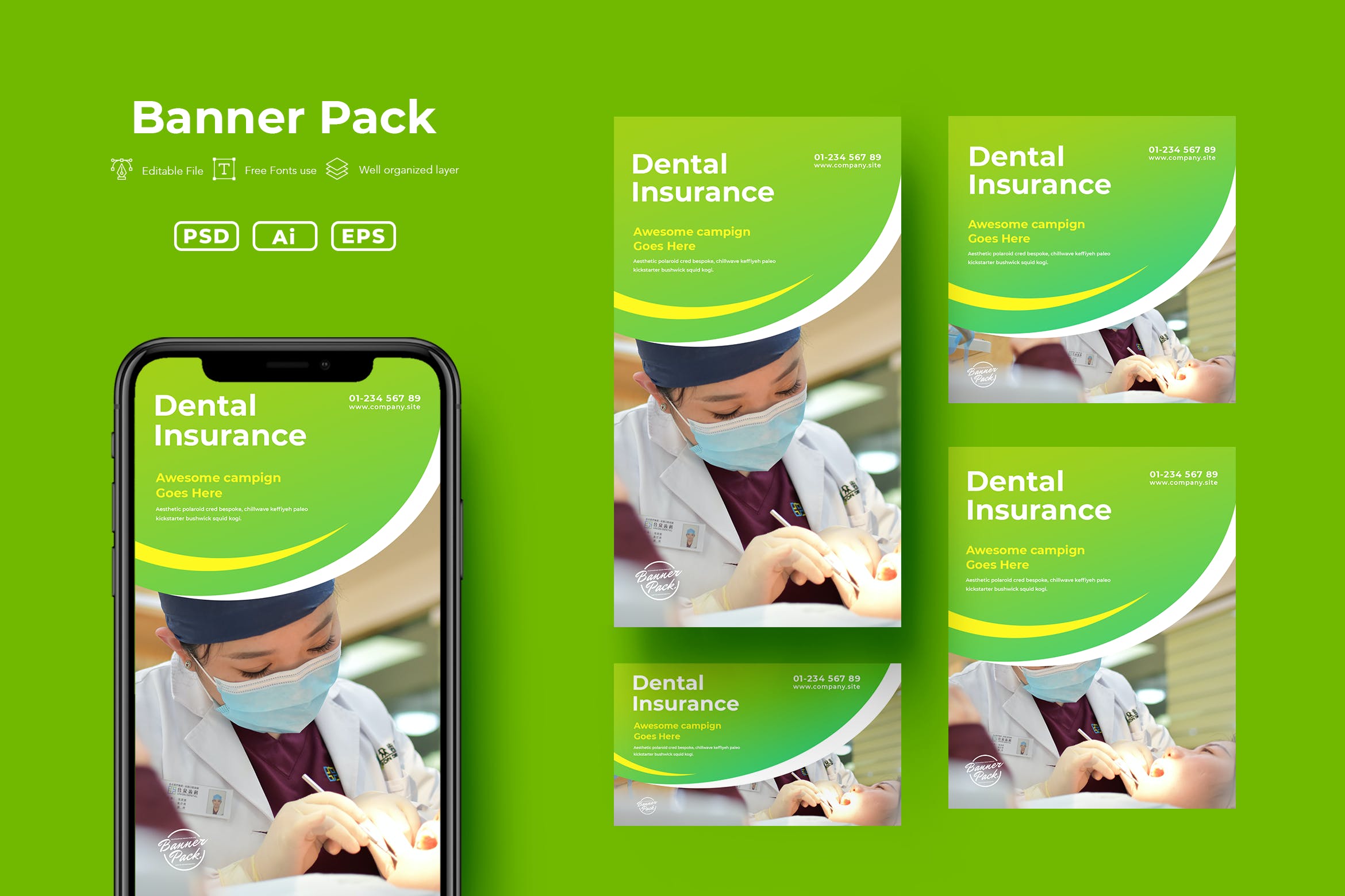 牙医/诊所/体检中心广告Banner设计模板v12 ADL Banner Pack.v12插图