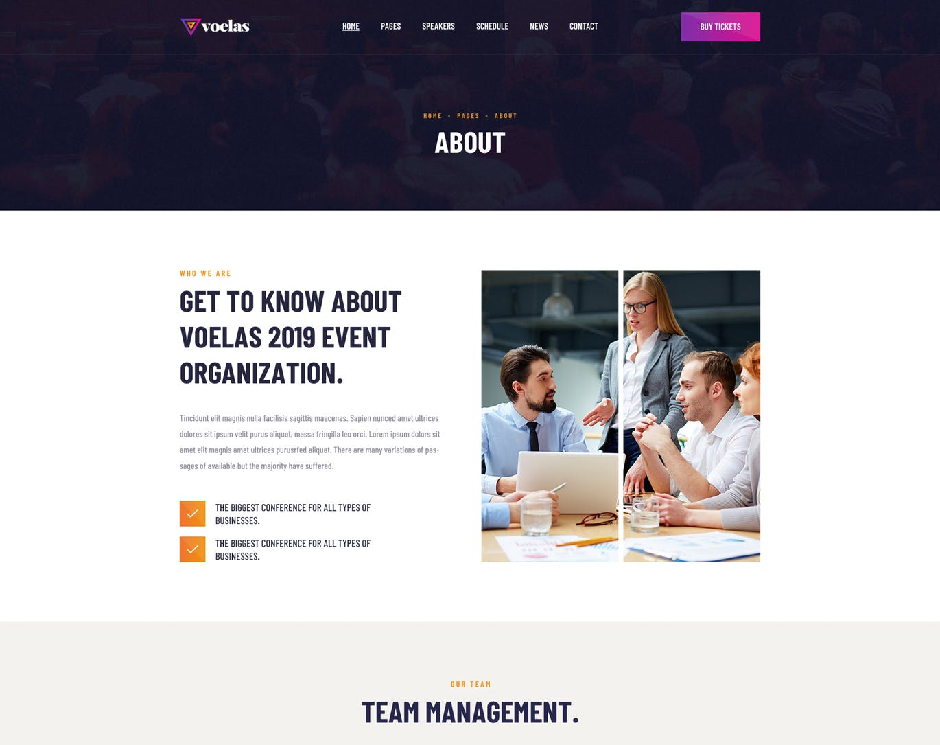 活动会议报名网站HTML模板素材库精选 Voelas – Event & Conference HTML Template插图(3)