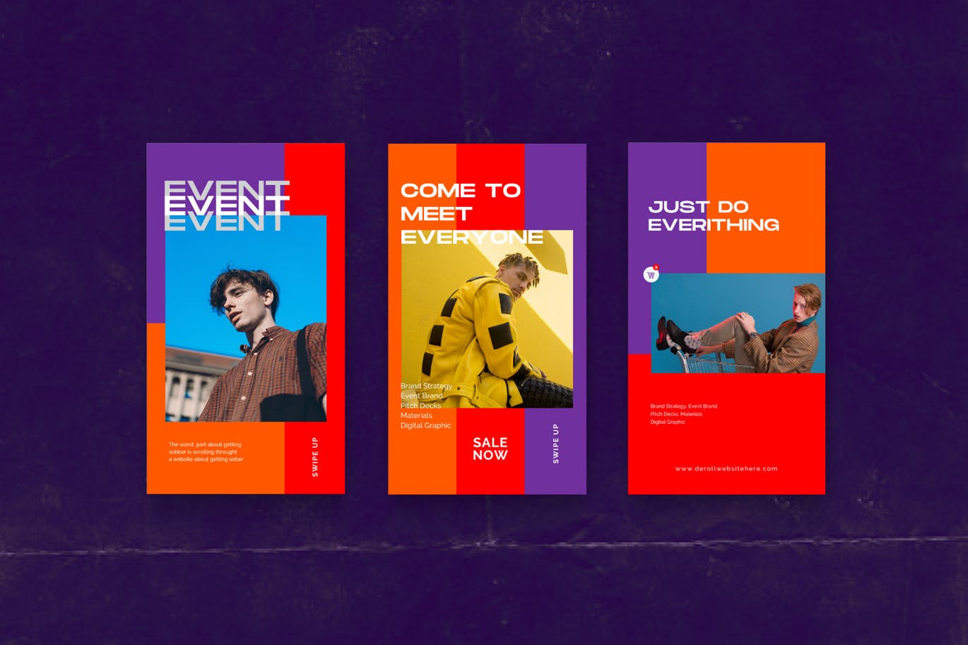 色彩主页Instagram贴图&品牌故事设计素材包v2 DEROLL PACK 2- Instagram Template + Strories插图(7)