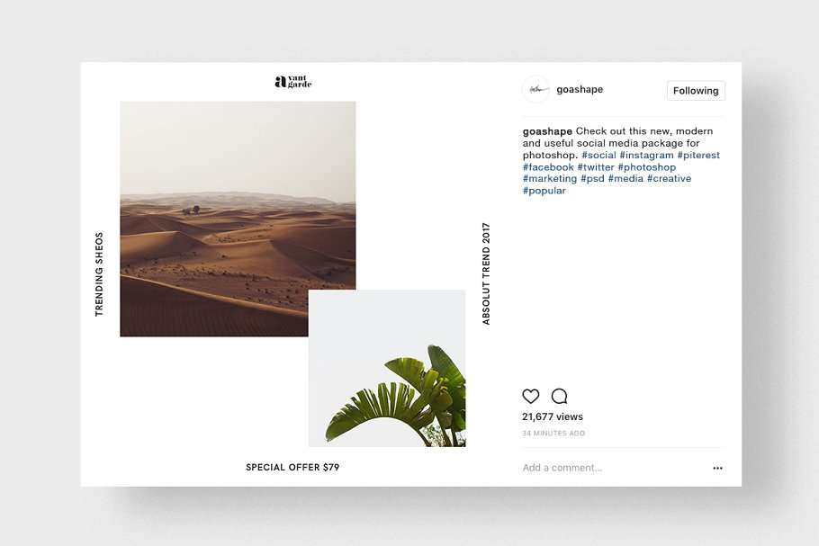 时尚风格社交媒体贴图PSD模板素材库精选 Stylish Social Media Pack插图(10)