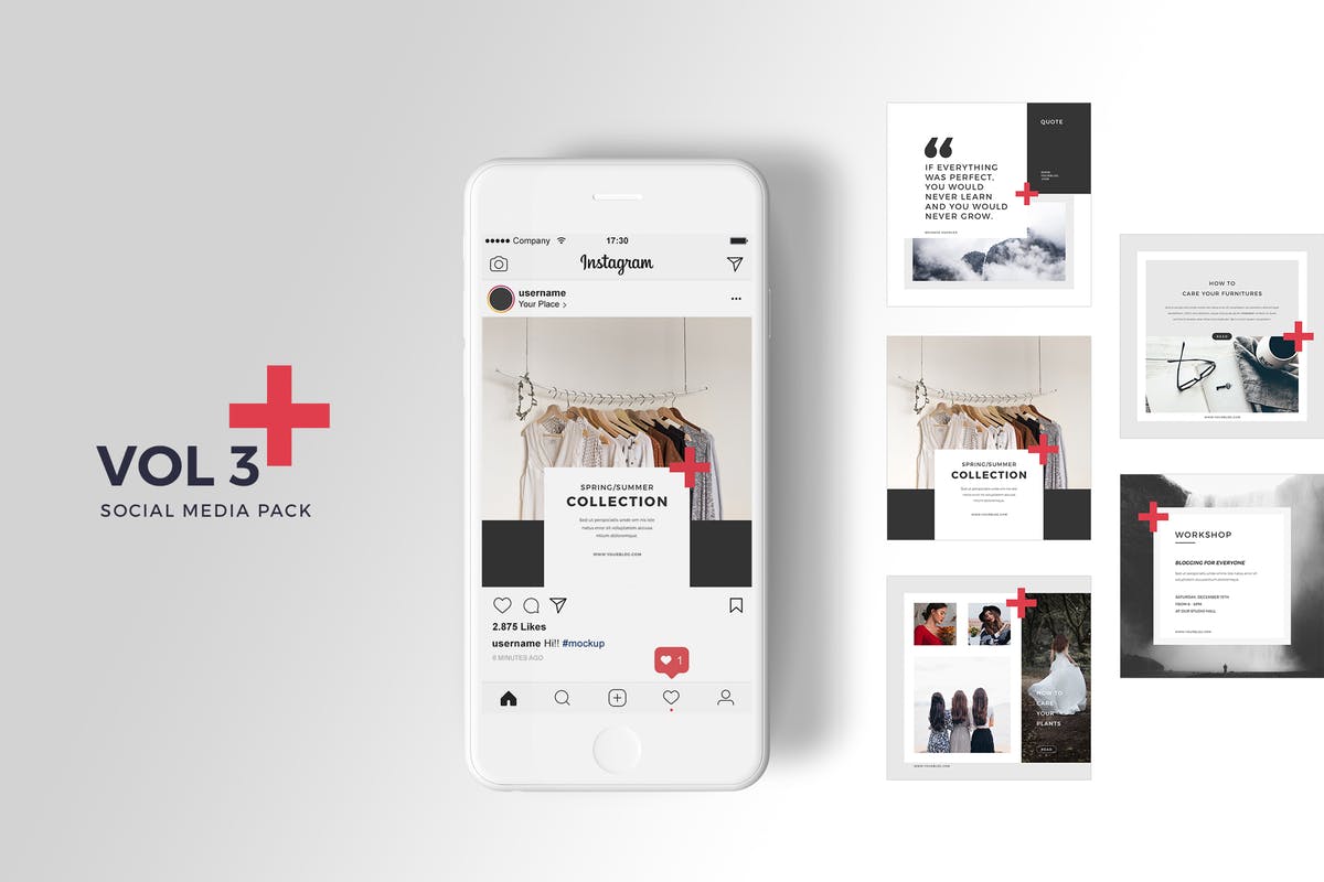 社交媒体跨平台贴图模板素材库精选合集v3 Social Media Pack Vol. 3插图