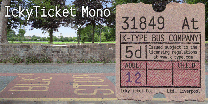 IckyTicket Mono font插图 IckyTicket Mono font插图