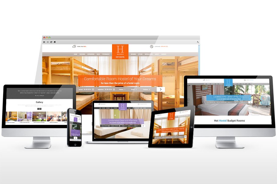 热门酒店民宿预订网站Joomla模板素材库精选 Hot Hostel插图