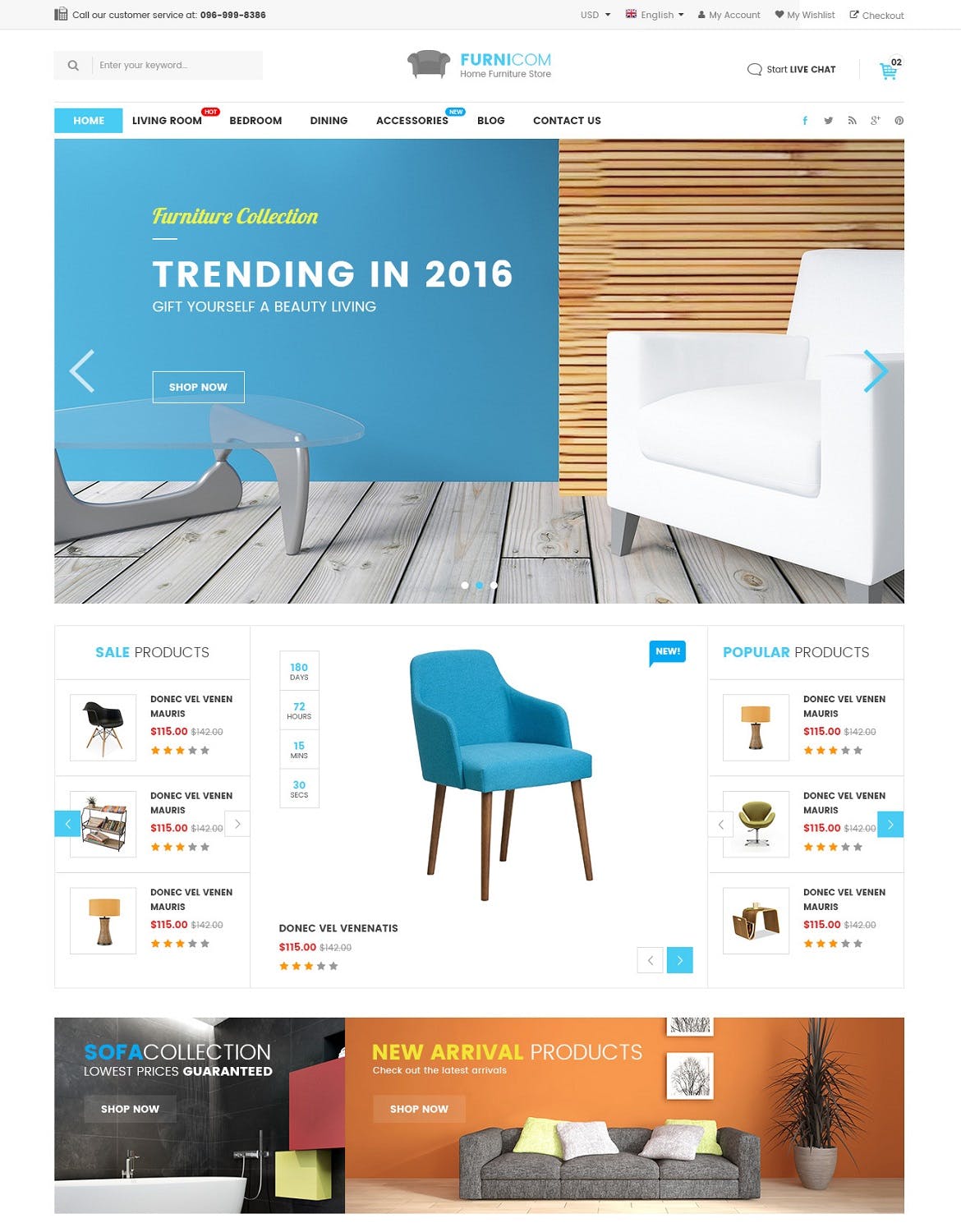家具家装网上商城HTML模板素材库精选 Furnicom – Furniture & Interior HTML Template插图(4)
