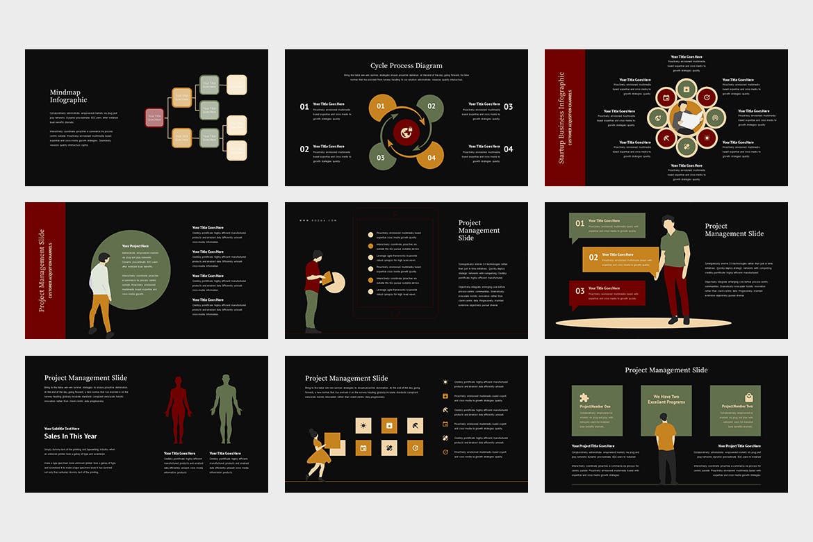 市场分析/市场调研报告PPT模板下载 Rozua : Vector Infographic Business Powerpoint插图(10)