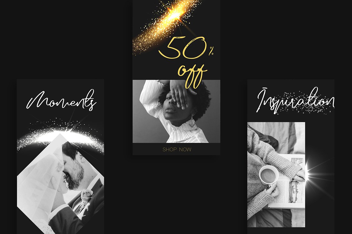 高端时尚黑色系列的Instagram故事模板素材库精选 Magic – Instagram Stories [psd,jpg,ttf]插图(5)