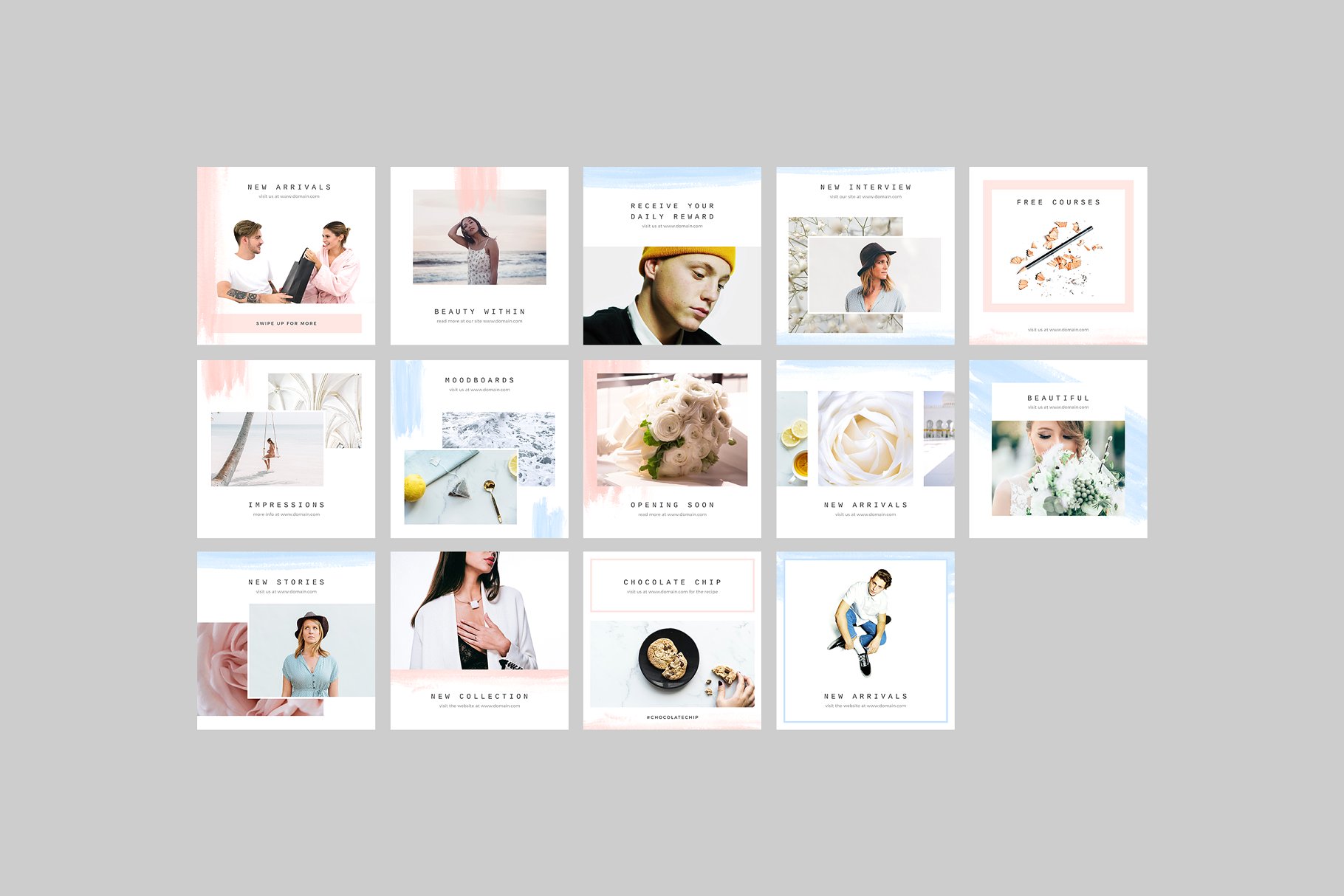 淡雅社交媒体贴图模板素材库精选 Lisbon Social Media Pack插图(6)