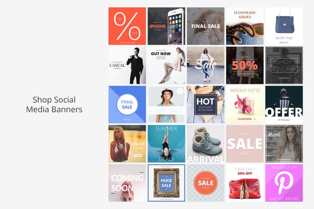 250个社交媒体营销Banner设计模板素材库精选素材 Instagram Social Media Banners Pack插图(4)
