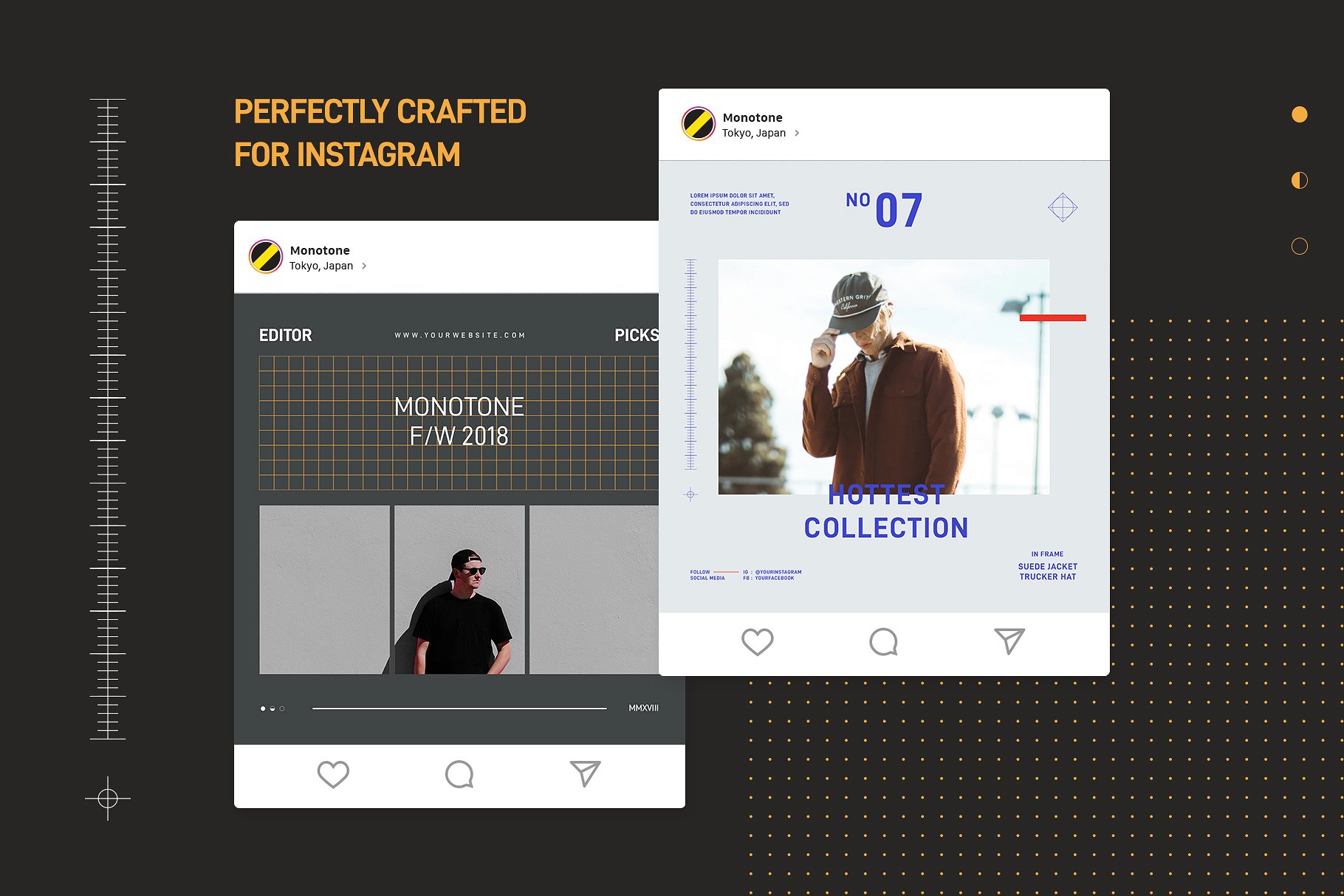 Instagram社交电商促销广告Banner模板 Monotone Streetwear Instagram Bundle插图(4)