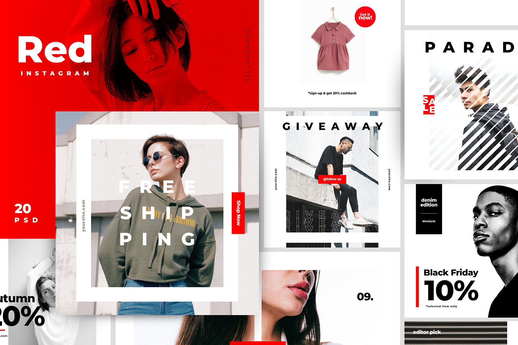 时尚高端的Instagram 社交媒体模板素材库精选合辑下载 Royal Instagram Bundle [psd]插图(12)