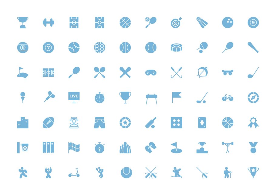 125+体育运动主题矢量图标 125+ Sports Vector Icons插图(2)