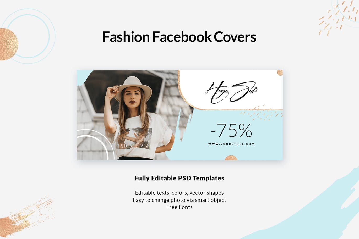 时尚品牌打折促销Facebook封面设计模板素材库精选 Fashion Facebook Covers插图(4)
