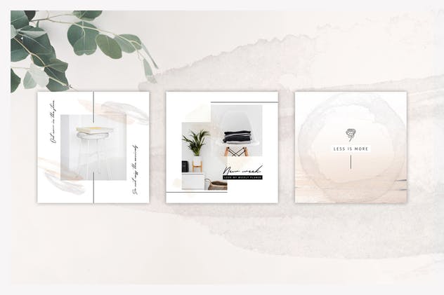 社交新媒体时尚潮流主题广告PSD动画模板素材库精选v3 ANIMATED Instagram Posts – So Female插图(3)