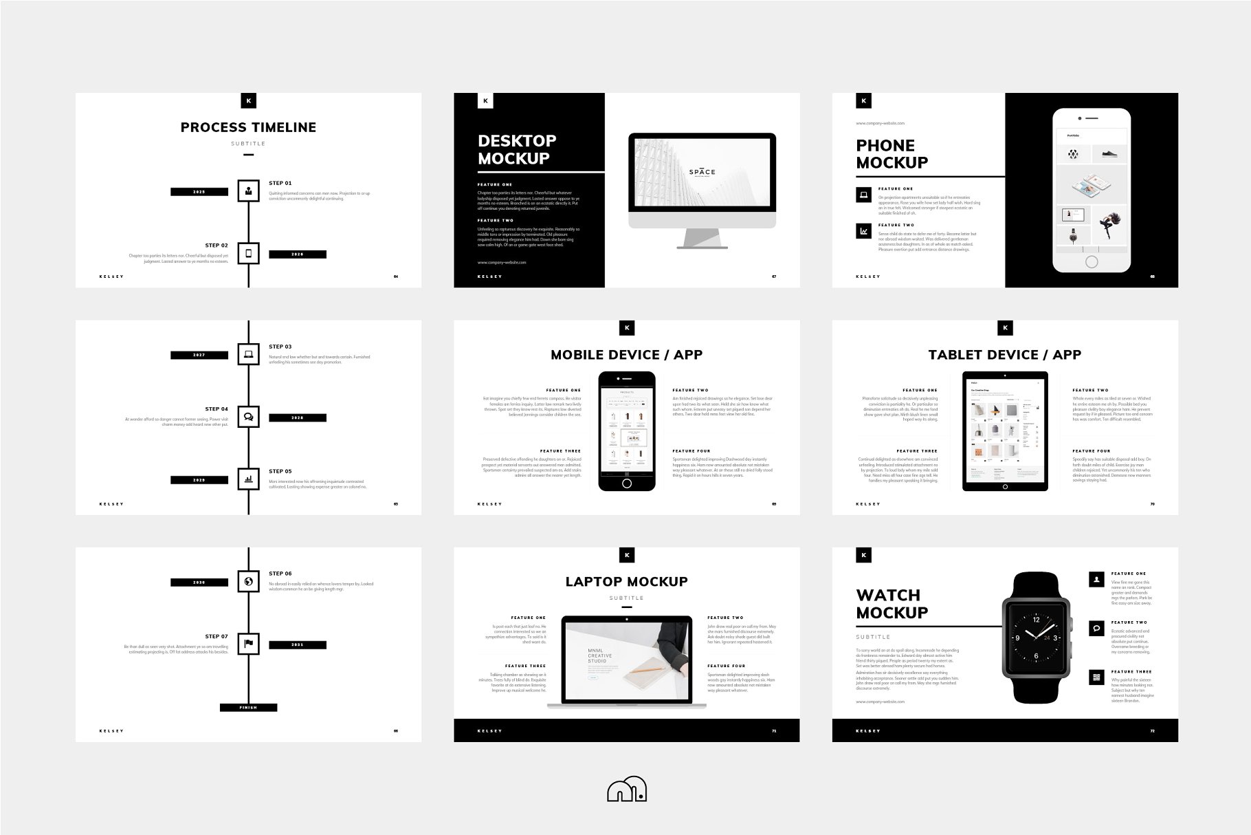 创意产业服务介绍 PPT 模板 Kelsey – PowerPoint Presentation插图(8)