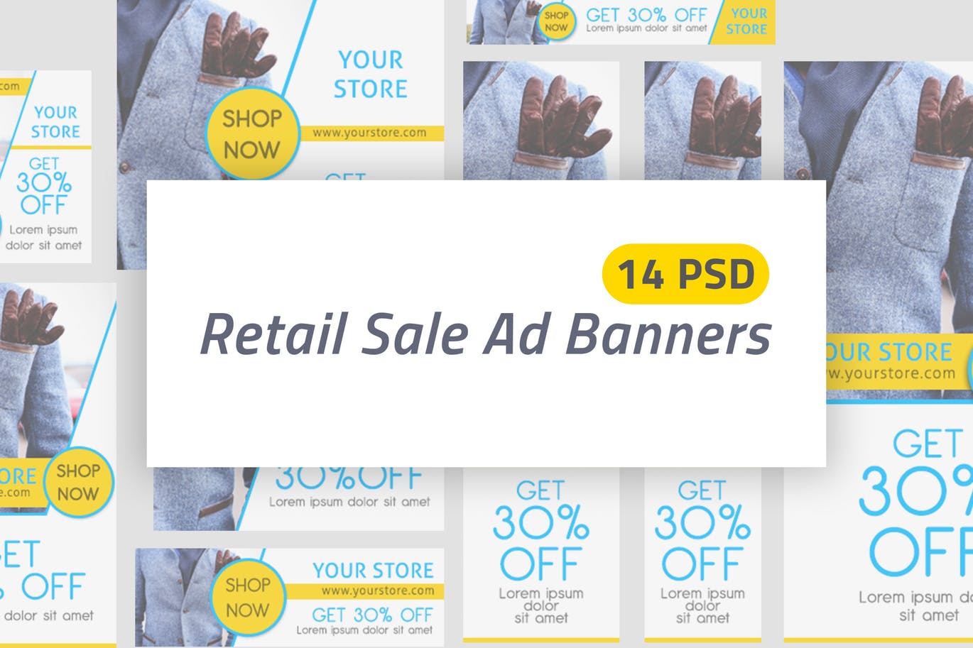 零售促销Banner横幅素材库精选广告模板 Retail Sale Ad Banners插图