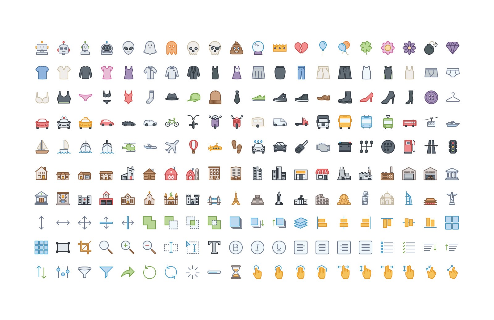 渐变色矢量图标集 640 Vector Line Icons – Color插图(3)