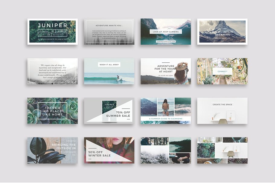 社交媒体风景类贴图模板素材库精选 J U N I P E R  Social Media BUNDLE插图(7)