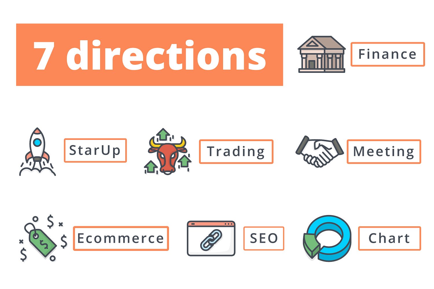 288枚企业主题图标 288 Business Icons（三种风格）插图(1)