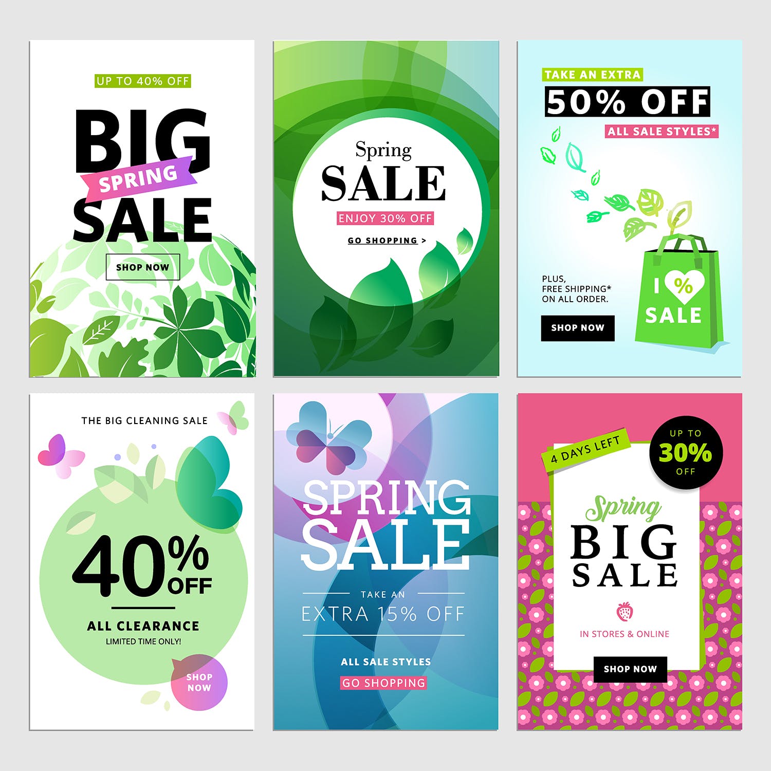 春季促销主题网站广告Banner图素材v3 Spring sale banners插图(1)