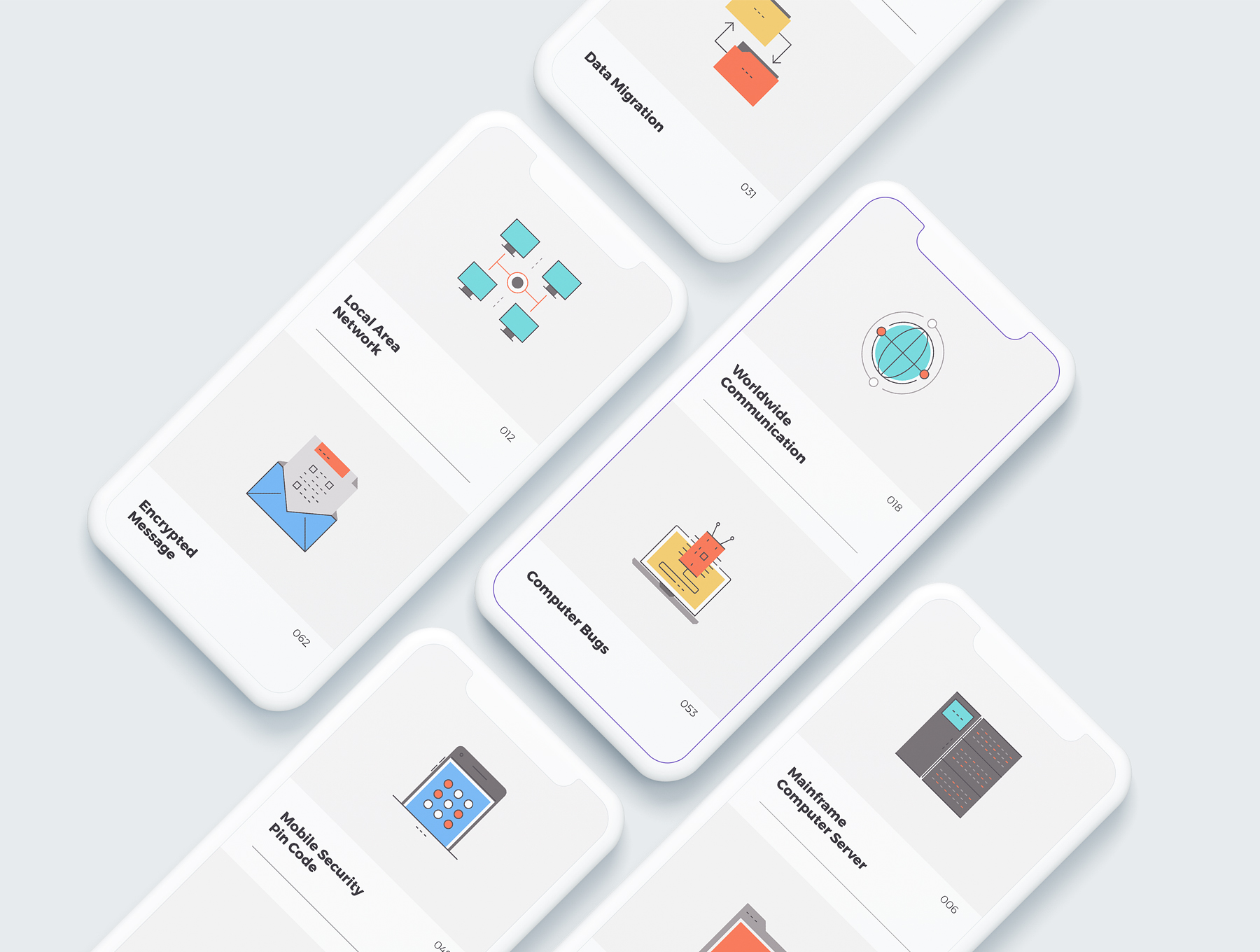 未来风格信息技术科技图标套装下载[Ai]插图(1)