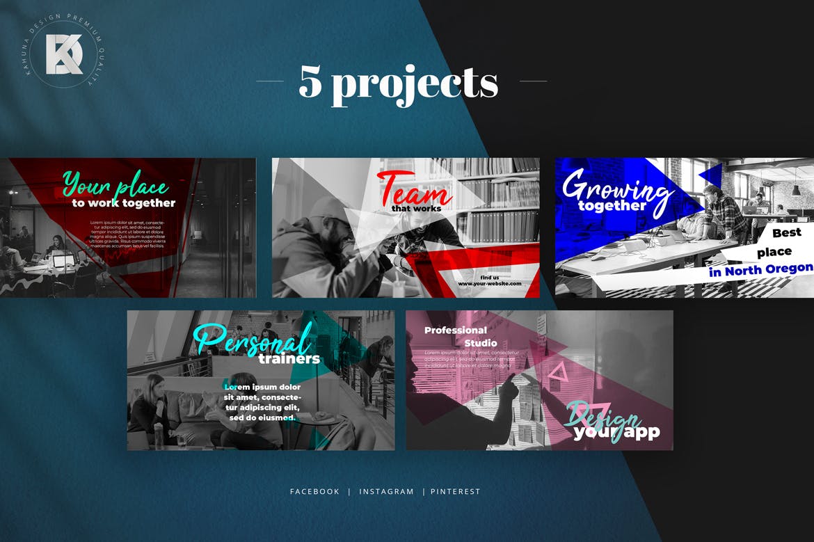 互联网营销服务公司社交媒体推广设计素材 Agency Marketing Social Media Kit插图(3)