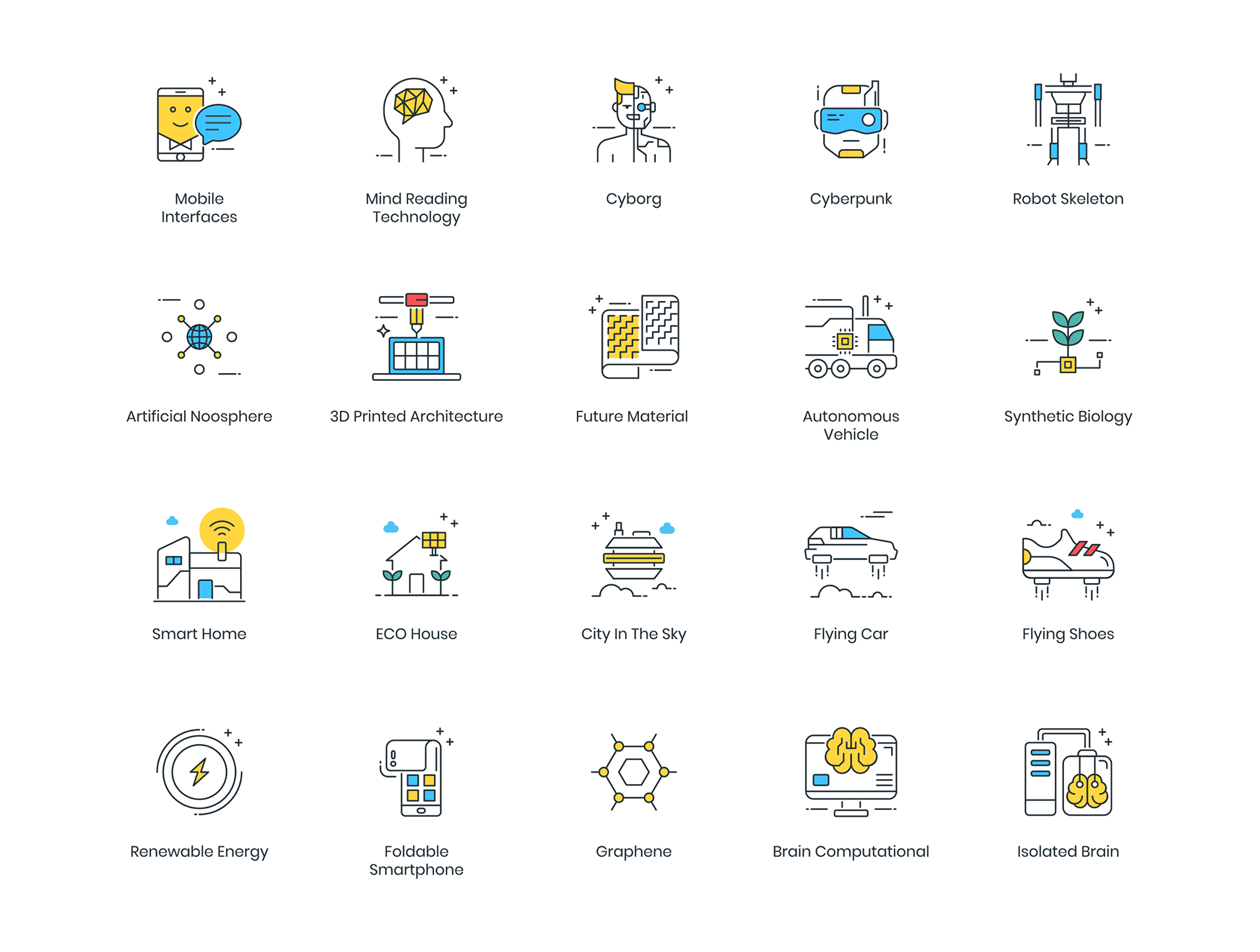 未来科技主义图标套装下载[Ai]插图(3)