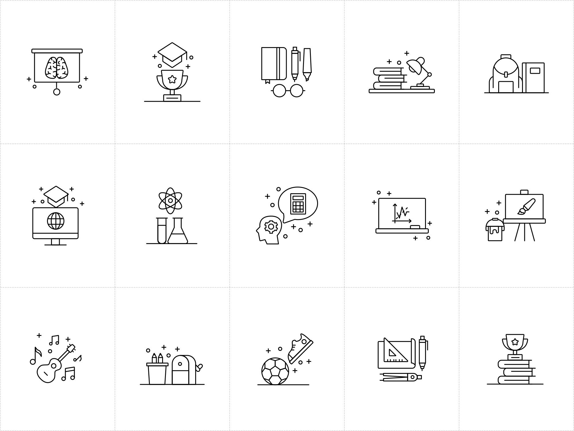 15枚教育培训主题矢量线性素材库精选图标 15 Education Vector Icons插图(1)
