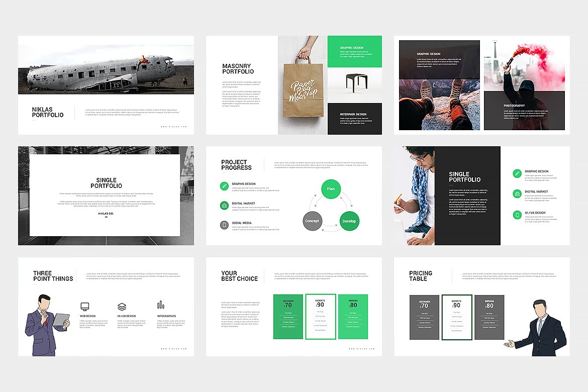 简约风格的主题演讲PPT模版插图(2)